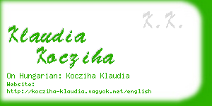 klaudia kocziha business card